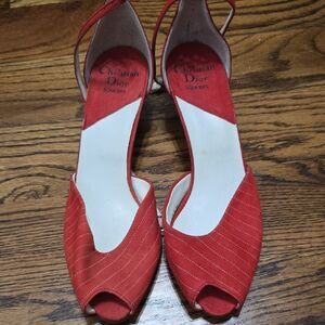 Dior Red Vintage-Style Heels